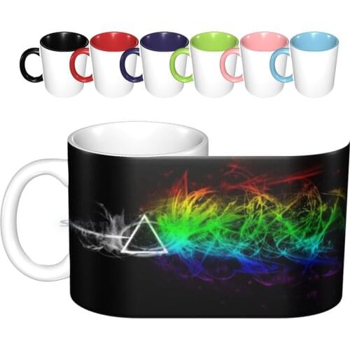 - The Ceramic Mugs Coffee Cups Milk Tea Mug The Moon Prism Colors Explosion Color Explosion Blue Red White Black Light Blue