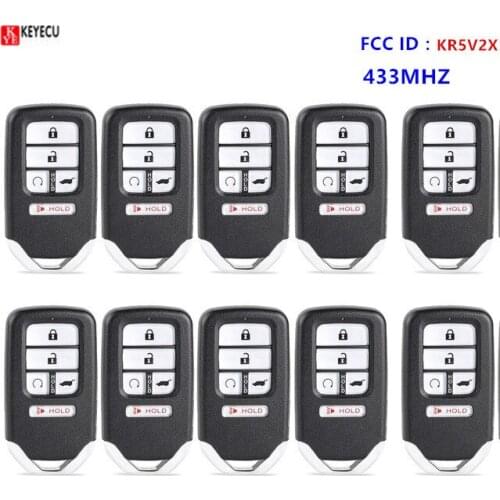 KEYECU 10pcs for Honda Civic CR-V Pilot 2016 2017 2018 2019 Remote Key Fob 47 Chip 433MHz KR5V2X