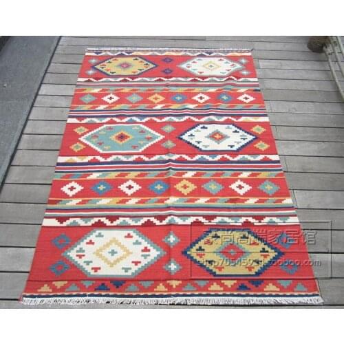 Kilim Kilim hand weaving wool carpets living room coffee table sofa carpet bedroom carpet national carpet 65gc149yg4