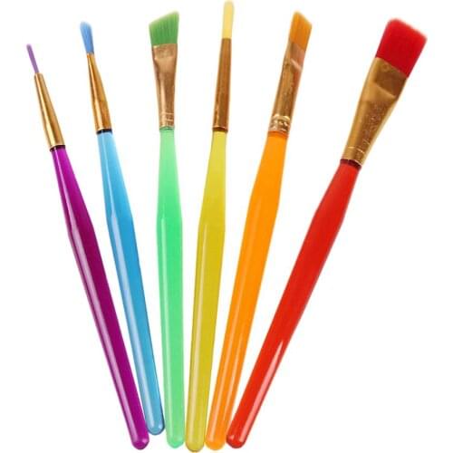 10Pcs/Set Watercolor Gouache Paint Brushes Different Shape Round Pointed Tip Nylon Hair Painting Brush Set Art Supplies For Kid