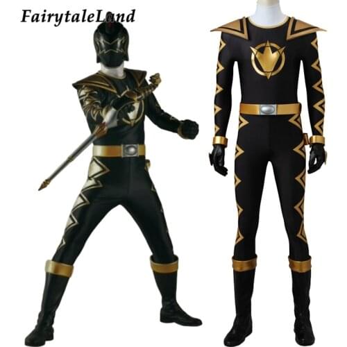 Black Dino Thunder Ranger Cosplay Costume Fancy Superhero Halloween Jumpsuit Bakuryuu sentai abaranger AbareBlack Uniform