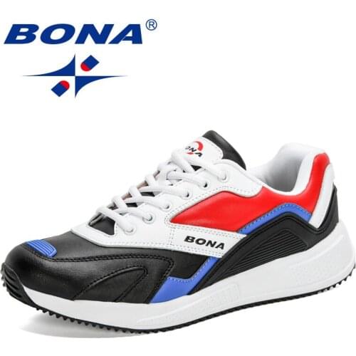 BONA 2021 New Designers Fashion Sneakers Man Casual Shoes Breathable Shoes Men Big Size Increasing Height Leisure Footwear Male