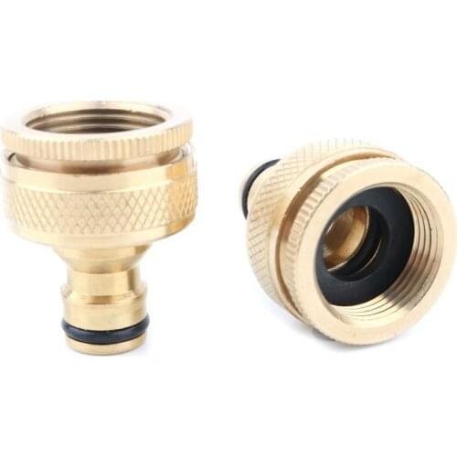 1pc Brass 3/4" To 1" Thread Garden Quick Connector Water Gun Joints Faucet Tap Adapter Watering Hose Tube Fittings