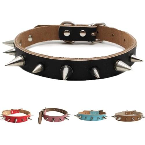 Spiked Studded Small Large Dog Collar Rivet Accessory Hond Neck Strap For Puppy Necklace Leather PU Pitbull Bulldog Pet Supplies