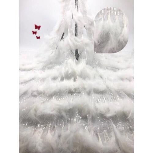 Fashionable L-6201 fashionable french embroidery french net lace fabric hot sale sequins lace fabric for party dress