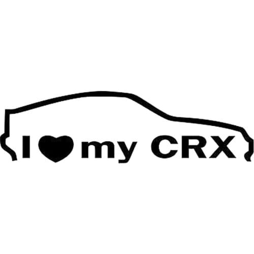 Car Stickers Personalized I Love My Car CRX JDM Decal Accessories Decals Are Suitable for Various Models Black/white, 15cm*4cm
