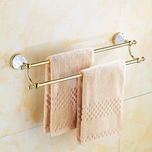 Euro style towel hold Diamond Gold chrome towel rack Wall-Mounted towel shelf Bathroom shelf Bathroom Accessories