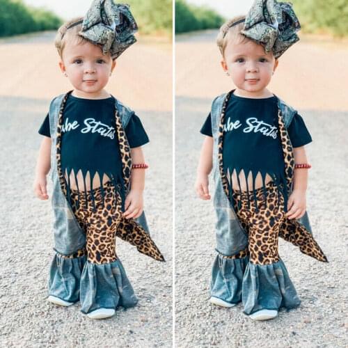 2020 New Arrival Toddler Baby Girl Pants Kid Leopard Plaids Leggings Flare Pants Girls Trousers Sweet Princess Bell Bottoms