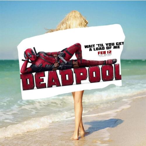 Deadpool Beach Towel Marvel Towels Bathroom Superfine Fiber Beach Play Swimming Pool on Vacation