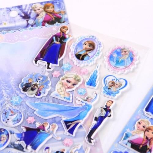 Disney Frozen Elsa Anna Princess Scrapbooking For Beautiful Sticker For Luggage Suitcase Decor Noteitcase Decor Toys 3D Stickers