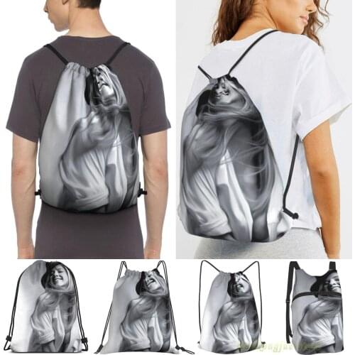 Unisex Drawstring Bags Jennifer Aniston Women Drawstring Backpacks Men Outdoor Travel Backpacks Training Fitness Bag