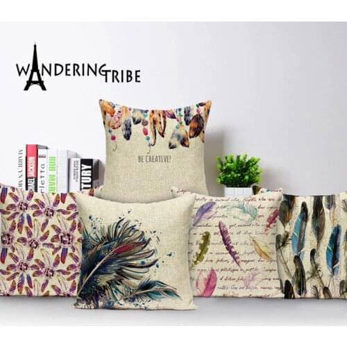 Vintage Decorative Cushion Cover Flower Floral Living Room Cushions Letter Pillow Case Farmhouse Custom Throw Pillow Cover 45*45