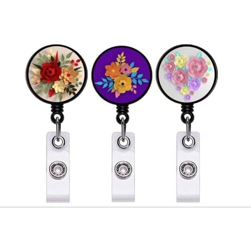 Badge reel Retractable ID Badge Holder Nurse Badge Reels with Clip Name Card Holders for Office Worker Doctor Nurse