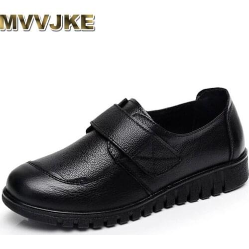 MVVJKEClassic Spring Genuine Leather Shoes For Women Flat Keep warm Casual fashion autumn Shoes Slip On Ballet Flats Women Comfo