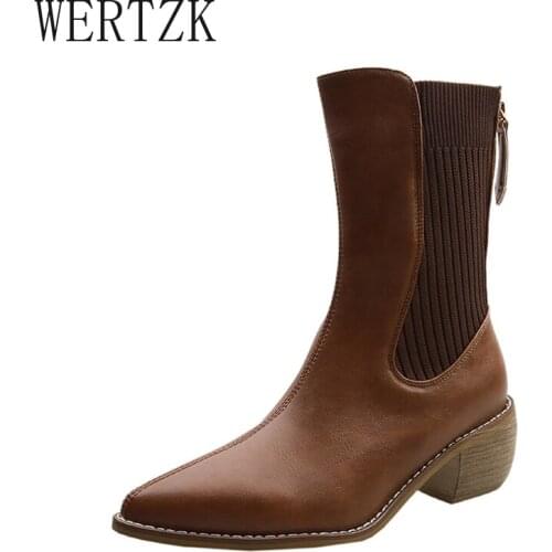 Sexy Knee-high Boots Cowboy Western Boots 2021 Hot Autumn Boots Pu Leather Shoes Women Long Boots Female Shoes botas de mujer