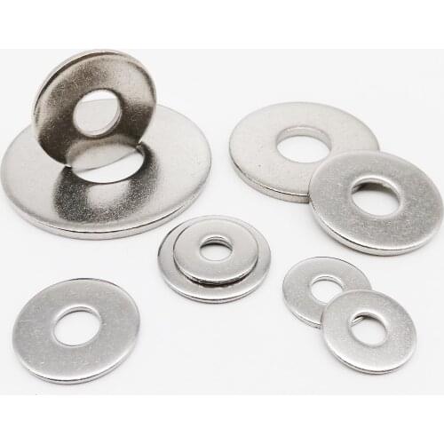 1/100X M2.5 M3 M3.5 M4 M5 M6 M8 M10 M12 M14 M16 A2-70 304 Stainless Steel Large Size Oversize Big Wider Flat Washer Plain Gasket