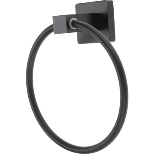 1PC Black Towel Ring Bathroom Towel Rack Towel Rod Towel Bar Black round Stainless Steel Towel Ring Bathroom