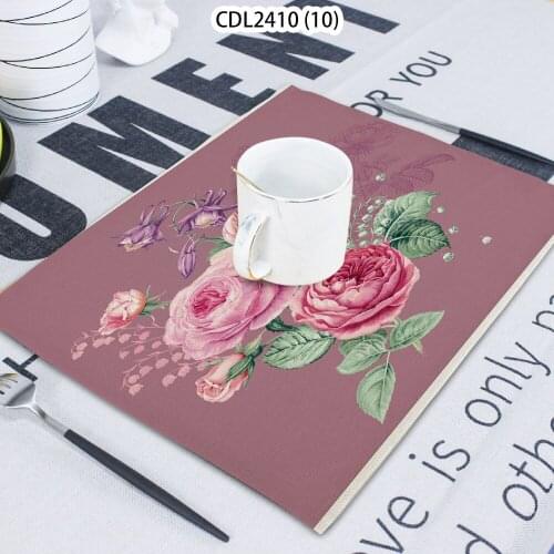 1Pcs Flower Vegetation Pattern Peony Calico Towel Cloth Home Decoration Table Mat Cloth Tea Towel Coaster 42*32 Servilletas Tela