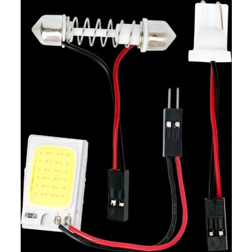 10pcs T10 W5W C5W C10W Festoon(31mm 36mm 39mm 42mm) 2 Adapters COB LED auto Panel lamp reading Lights interior Dome light 12V