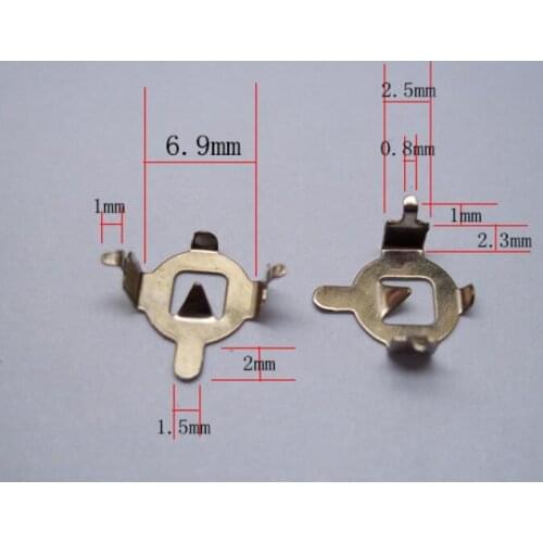 100pcs/lot AG1 button battery shrapnel ag1 positive plate bent foot battery holder 1.5V battery connection piece