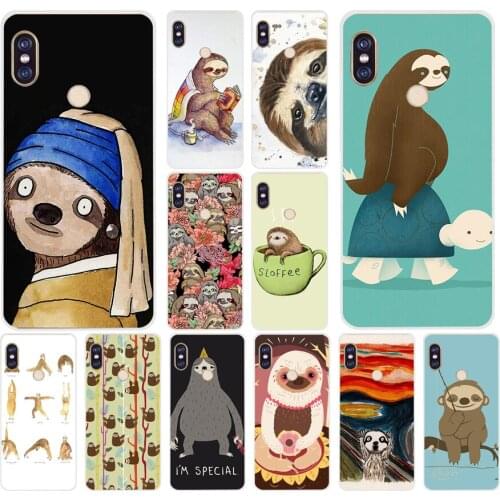 140H retro social Sloths Soft Silicone Tpu Cover phone Case for xiaomi redmi 6 pro 5 plus note 6 pro 4 4x mi 8