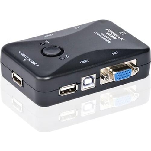 2 Port Usb Kvm Switch Selector Manual VGA Switcher 2 Host Shared Display Mouse And Keyboard 1920*1440 FJ-2UK
