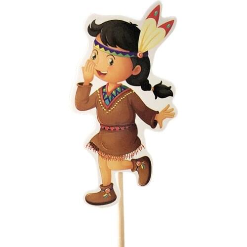 24pcs Cartoon Fox Girl Cake Toppers Forest Animal Cupcake Topper Flags Kids Birthday Party Cake Decorations Dessert supplies