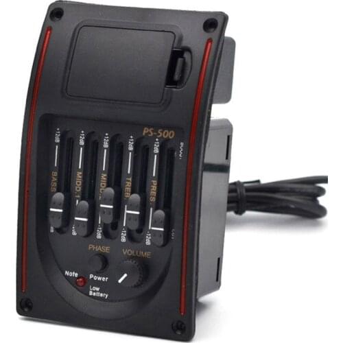 5-Band Tone Controls EQ Equalizer Tuner PS-500 5-Band Acoustic Guitar EQ Preamp Equalizer Pickup Acoustic Guitar