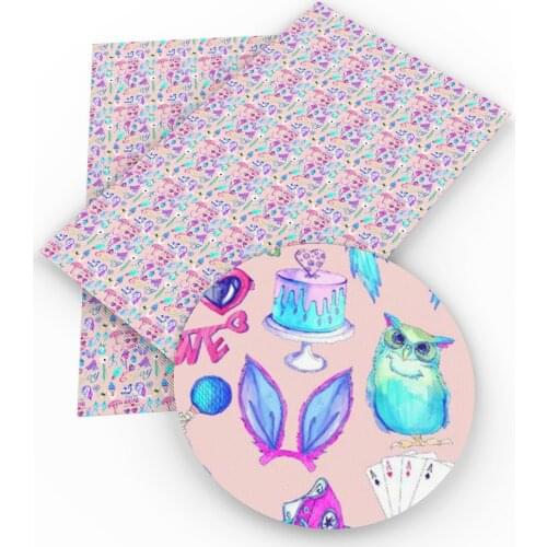 David accessories 20*33cm pineapple lemon ice cream Faux Artificial Synthetic Leather Fabric DIY Sewing Garment knotbow,1Yc3491