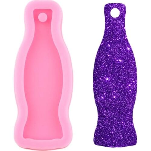 Shiny Glossy Coke Bottle Keychain Molds Silicone Epoxy Resin Mold DIY Craft Necklace Pendant Jewelry Making Polymer Clay Mould