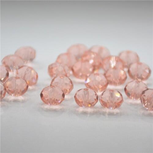 Beads Light Salmon Color Crystal Glass Faceted Rondelle Beads 6*8mm,Approx 70Pcs (RS8007), yiwu