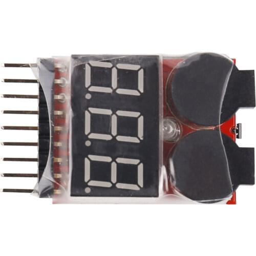 Digital 2 in 1 Low Buzzer Alarm 1S-8S Lipo Li-on Fe RC Voltage Meter Monitor Tester for Helicopter Battery 30%Off