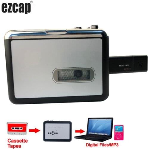 EZCAP Old Cassette Tape Player Convert to MP3 WAV Converter Cassette To USB Flash U Disk Audio Captuer Music Player,Tape to MP3
