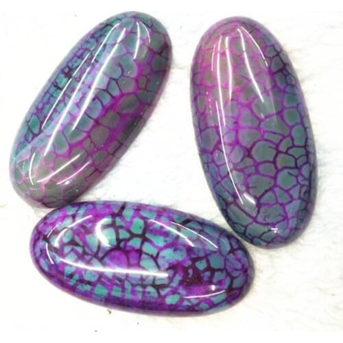 3PCS Nature Crack Stone Cabochons No Hole 45x22MM Oval Shape Beads Cabs Green And Black Colors Free Shipping Good Sellings
