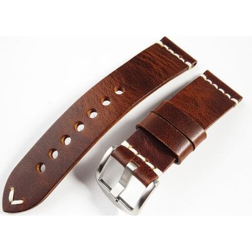 Quality Watchbands Leather Strap 20/22/24 mm Watch Band Belt 20mm 22mm 24mm Vintage Supple Correa De Reloj Wristwatch Bracelet
