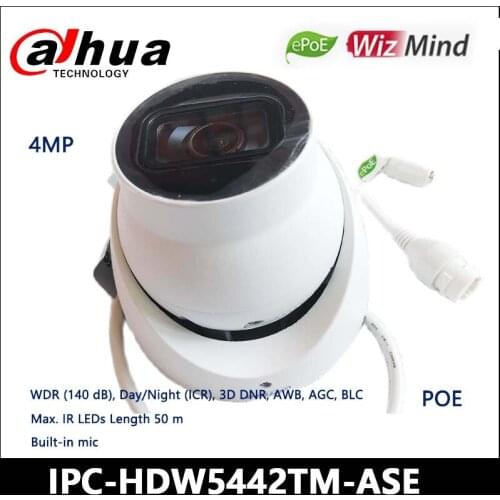 Dahua 4MP Camera IP IPC-HDW5442TM-ASE WDR IR Eyeball AI Network Camera H.265 4MP scan CMOS IR 50m security monitor