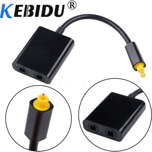 Kebidu 1pcs Mini USB Audio Cable Digital Toslink Optical Fiber Audio 1 To 2 Female Splitter Adapter 23CM For Multimedia