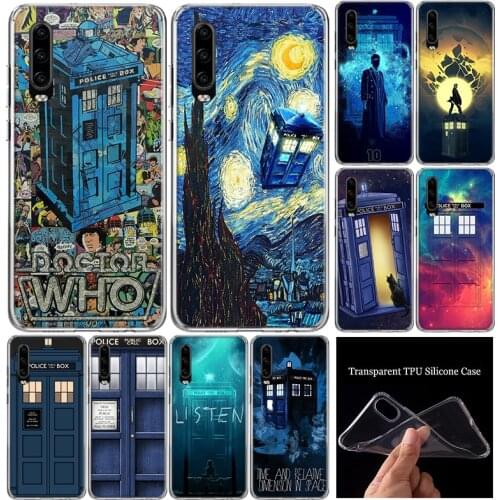 Box Doctor Who van gogh Soft Silicone Phone Case For Huawei P30 P40 P20 P10 Mate 10 20 30 Lite Plus Pro P Smart Z + Coque Cover