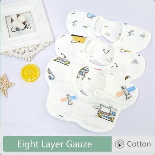 Cartoon Flower Style Baby Waterproof Bibs Rotating Eight Cotton Fashion Pattern Striped Star Bibs Girls Boys Feeding Burp Cloths