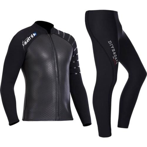 Men 3MM Neoprene Wetsuit Jackets Pants Scuba Diving Surf Snorkeling Underwater Fishing Clothes Kitesurf Spearfishing Equipment