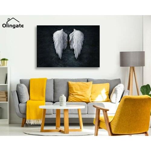 Nostalgia Style Murals Canvas Poster Abstract Europe Angel Wings Canvas Painting One Piece Wall Art Pictures Home Decor Gift