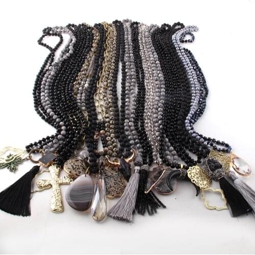 Wholesale Fashion Mix Color Black Necklace Handmade Women Jewelry 20pc