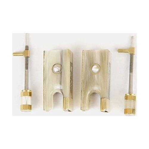 Wholesale 5 Sets Brand New 4/4 Violin White Ox Horn Frog Copper Parts Double Pairs Eye Frogs Fittings