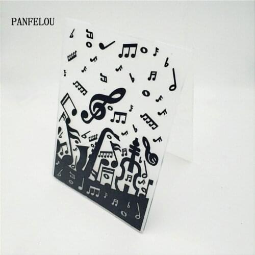 PANFELOU Easter Notes to paradise Embossing folders Plastic For Scrapbooking DIY Template Fondant Cake Photo Album Card Making