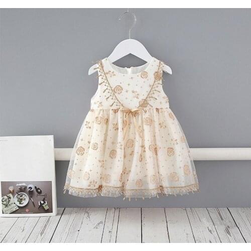 Toddler Baby Girls Dresses New Summer Sleeveless Sequined Kids Clothes Ball Gown 0-4Y