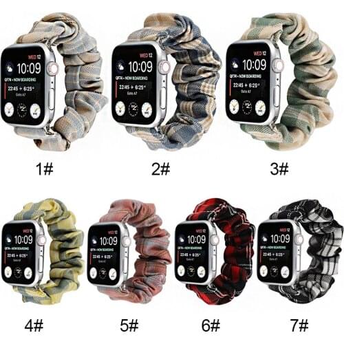 For Apple Watch Series 6 5 4 3 2 1 SE JK Uniform Scrunchie Sport Wrist Loop Band Stretchable Strap
