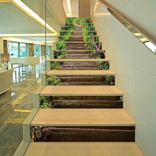 DIY Forest Stairway Stickers for Stair Decoration Waterpoof Removable Self-adhesive Vinyl Staircase Home Decor Stairs Renovatie