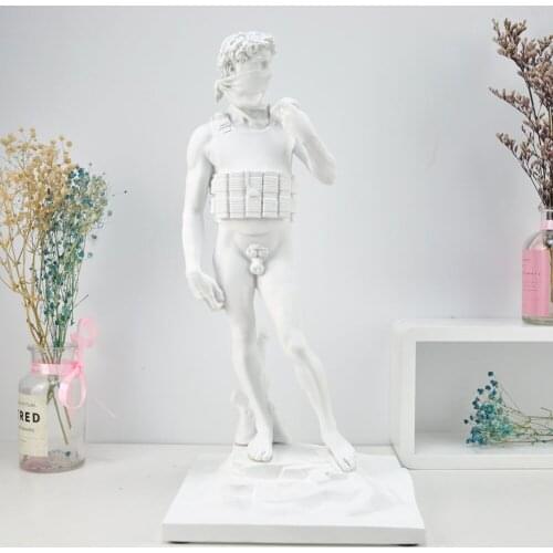 36CM Nordic Creative Suicide David Statue Decoration Character Sculpture Street Abstract Decoration Office Decoration Art