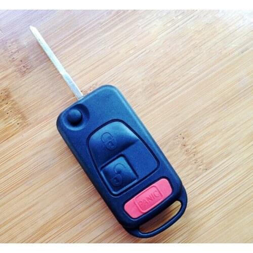 3 Buttons Replacement Flip Remote Key Shell Case For Benz With HU64 Blade Fob Key Cover (US Regulations)10PCS/lot