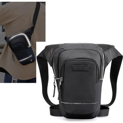 Motorcycle Rider Reflective Drop Leg Bag for Men Travel Messenger Cross Body Hip Thigh Bags Male Nylon Belt Waist Fanny Pack New